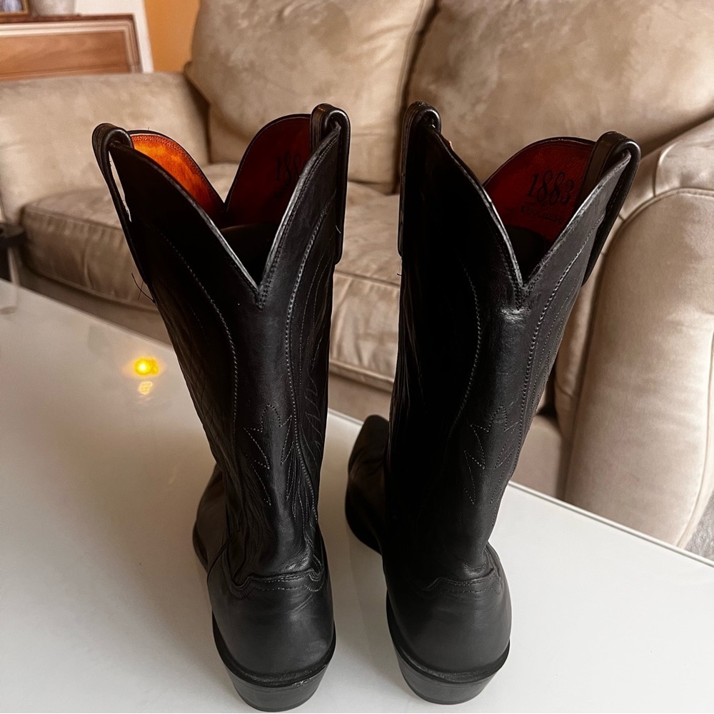 1883 LUCCHESE | Black Soft leather Designer Special Edition Western Cowboy Boots - Picture 4 of 15